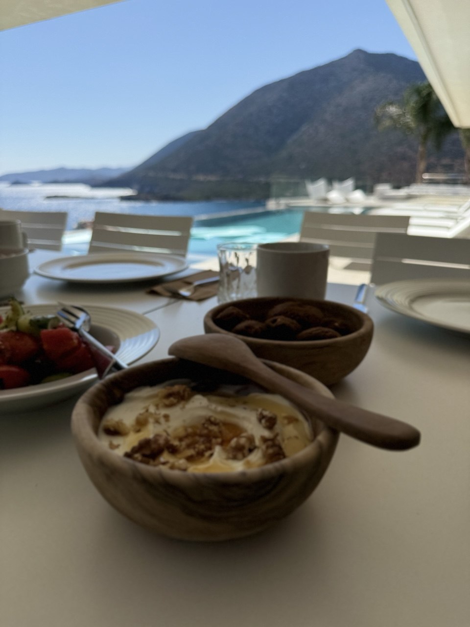 Breakfast overlooking the Crete coastline